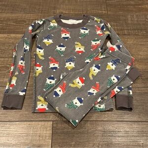 Hanna Andersson Kids Polar Bear Pajamas Gray Size 6-7 Organic Cotton